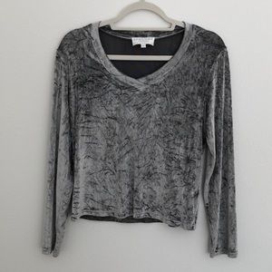 BRANNAN STUDIO Vintage velvet long sleeve top Sz L